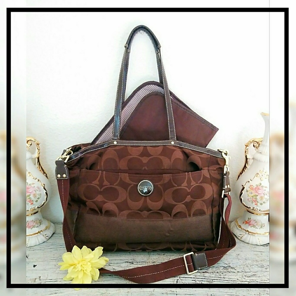 Coach F18033 Brown Signature Diaper Bag
